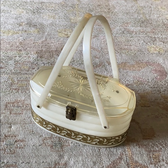 Handbags - Lucite vintage pearlized plastic with metal
